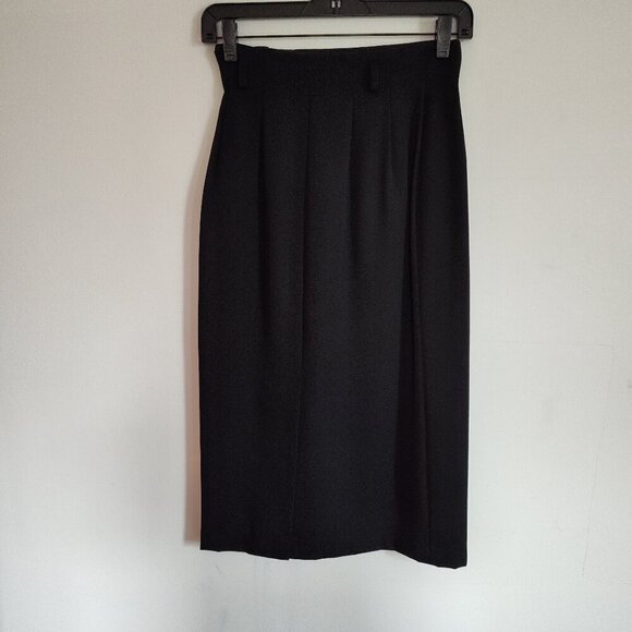 Ladies Petite SZ 2P Anne Klein Black Slim Wool Skirt - Picture 2 of 3